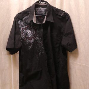 Armored Saint button down black men's shirt